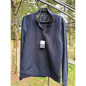 Porter & Ash Men's Blue Knit 1/4 Zip Mock Neck Long Sleeve Sweatshirt Regular L